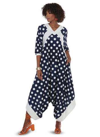 Love The Queen 17608 Dot Print Jumpsuit