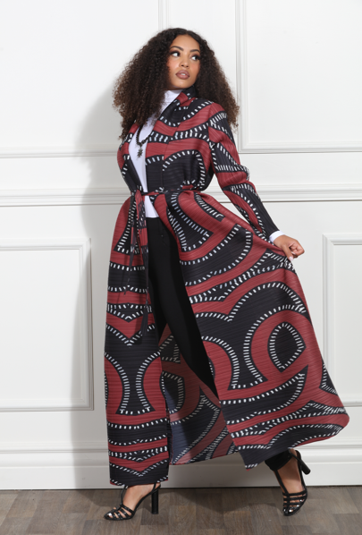 Luxe Moda LM363 Print Duster Coat