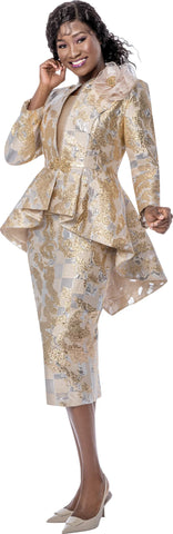 Terramina 7273 3pc Brocade Skirt Suit