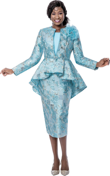 Terramina 7273 3pc Brocade Skirt Suit