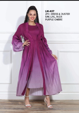 Purple Ombre 2pc Dress & Duster