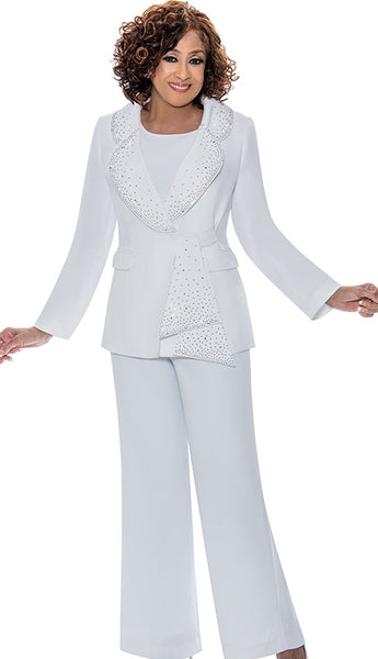 Dorinda Clark Cole 309093 3pc Embellished Crepe Pant Suit