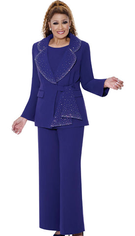 Dorinda Clark Cole 309093 3pc Embellished Crepe Pant Suit