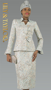 Lily & Taylor 5060 - 2pc Jacquard skirt suit