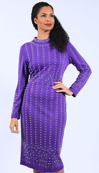 Diana 8703 - Shift dress with pearl stripes