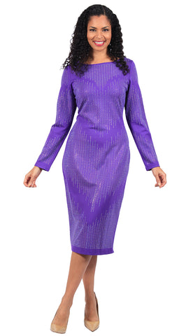 Diana 8661 -Sequin pattern jersey knit dress