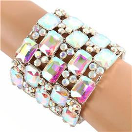 Crystal square stretch bracelet