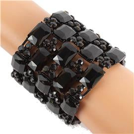 Crystal square stretch bracelet