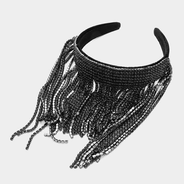 Rhinestone fringe headband