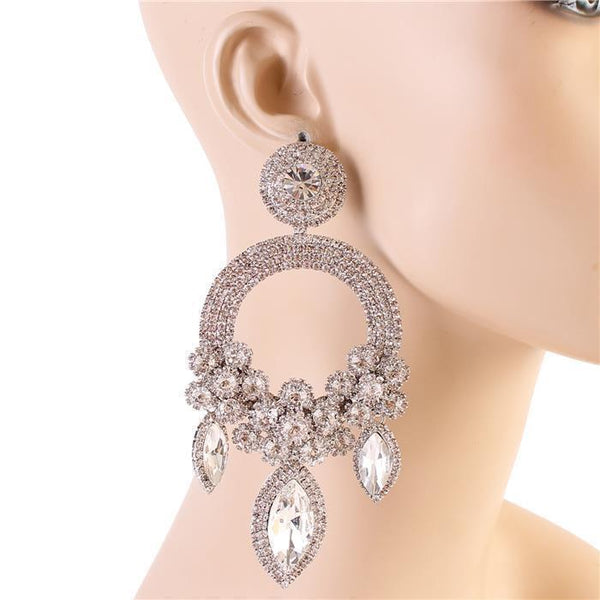 Crystal Chandelier Round Drop Earring