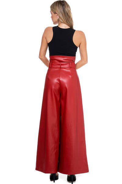 High waist vegan leather pants