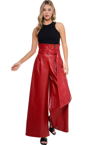 High waist vegan leather pants