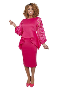 Stellar Looks 1012 - Pink peplum skirt set